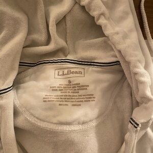 LL Bean White Zip Up Hoodie
